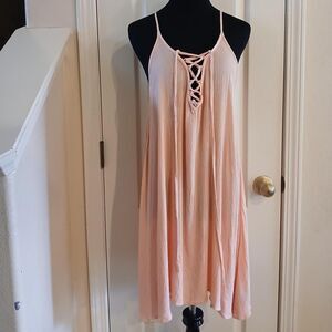 Roxy Softly Love Strappy Swim Suit Cover Up Dress XL Coastal Beach Y2K Style